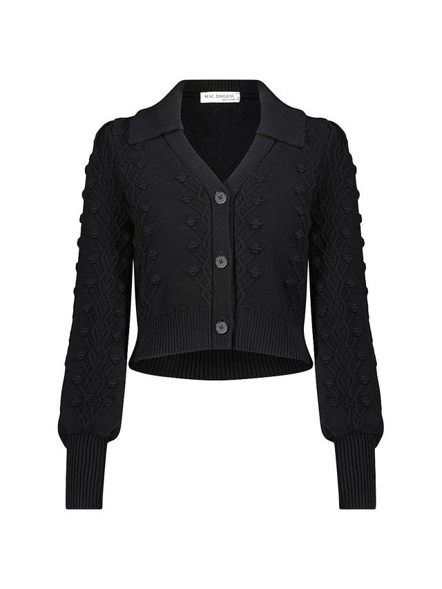 Womens Cotton Bobble-Knit Cardigan Product Image