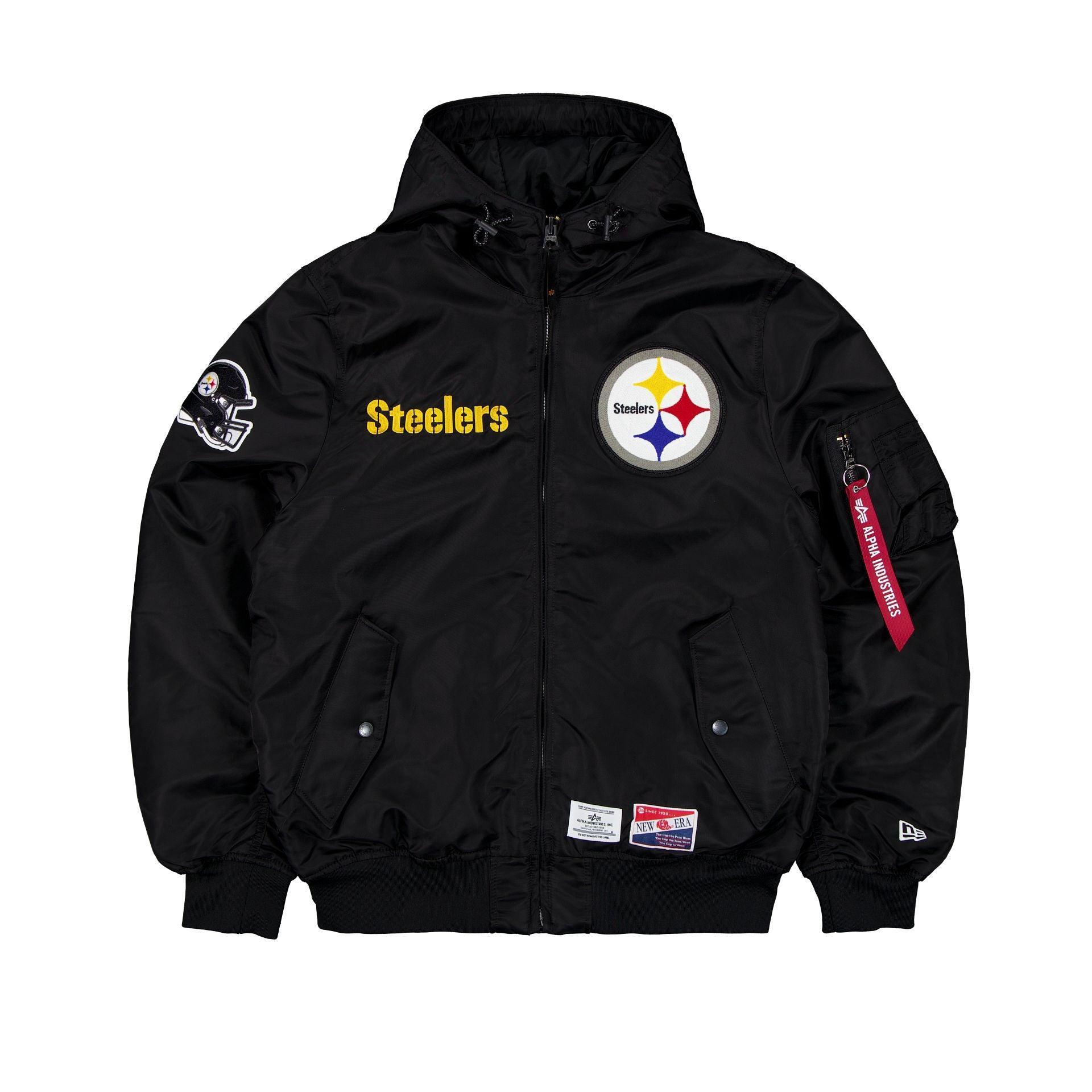 Alpha Industries x Pittsburgh Steelers L-2B Hooded Bomber Jacket Male Product Image