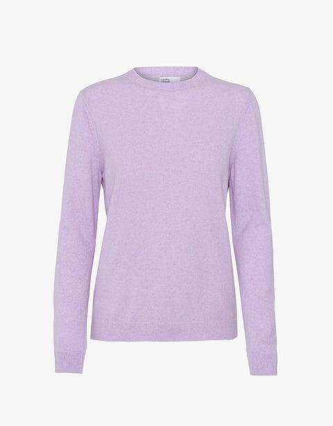 Women Light Merino Wool Crew - Soft Lavender Product Image