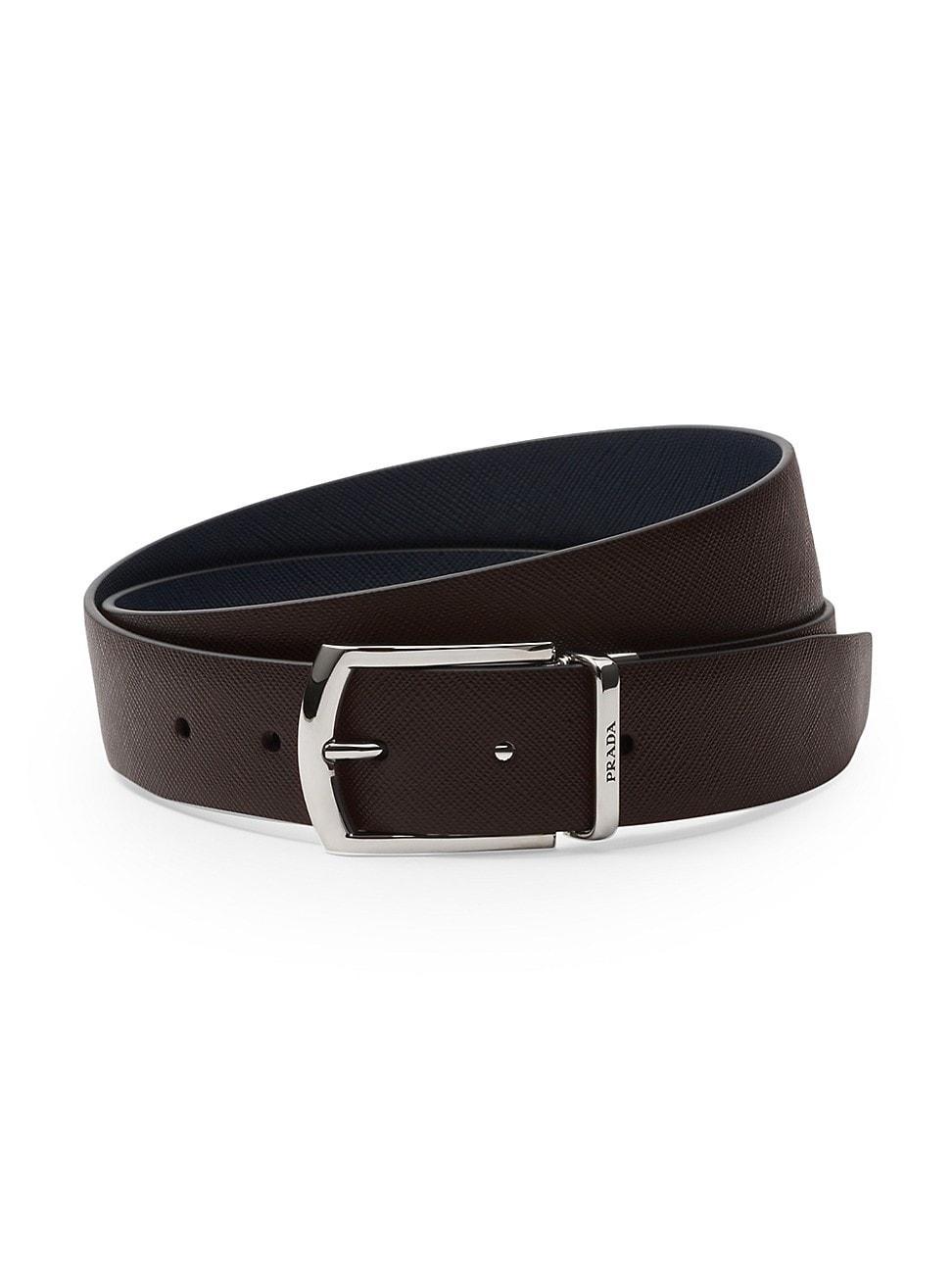 Mens Reversible Saffiano Leather Belt Product Image