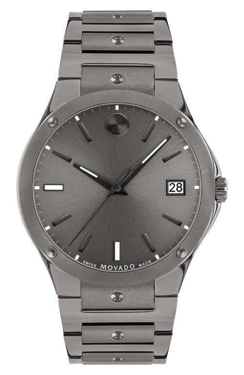 Men's Movado SE Two-Tone PVD Watch with Grey Dial (Model: 607514) Product Image