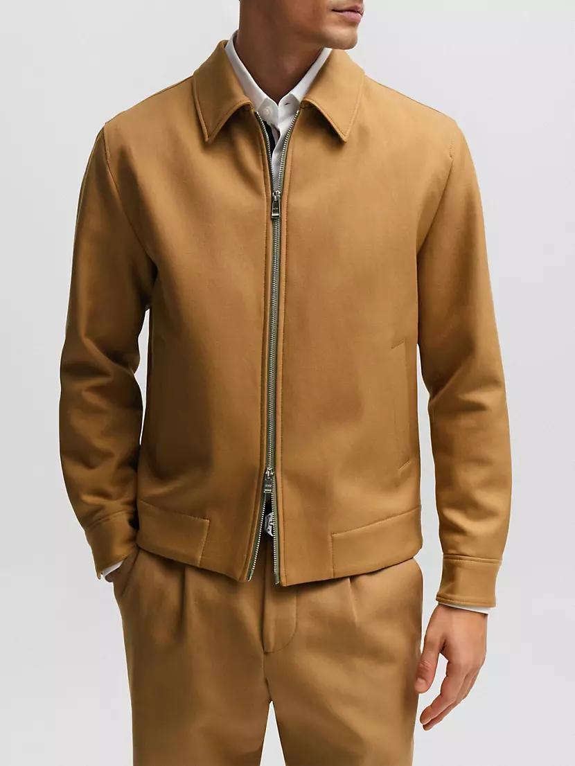 Zip-Up Slim-Fit Jacket in Cotton Product Image