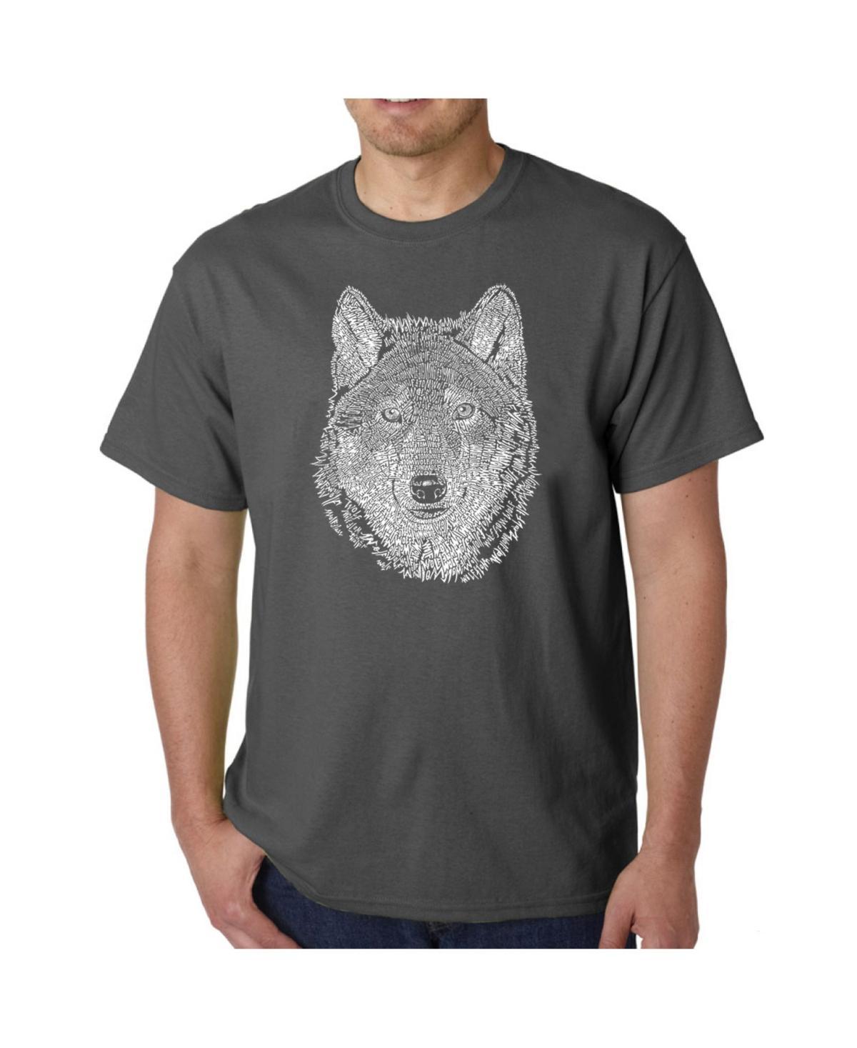 La Pop Art Mens Word Art - Wolf T-Shirt Product Image