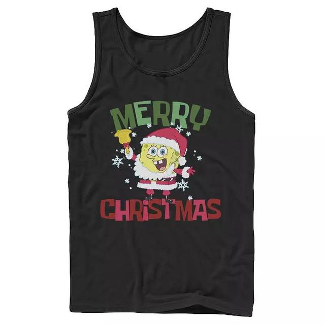 Mens Nickelodeon Spongebob Squarepants Santa Outfit Merry Christmas Graphic Tank Top Product Image