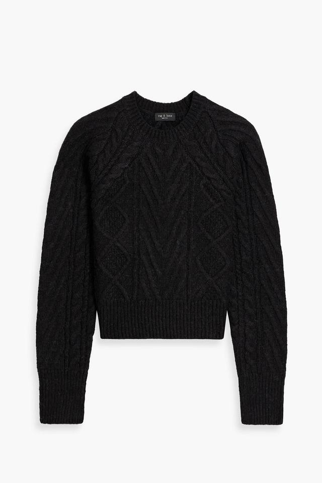 Elizabeth Cable-knit Wool, Cotton And Alpaca-blend Sweater In Black Product Image