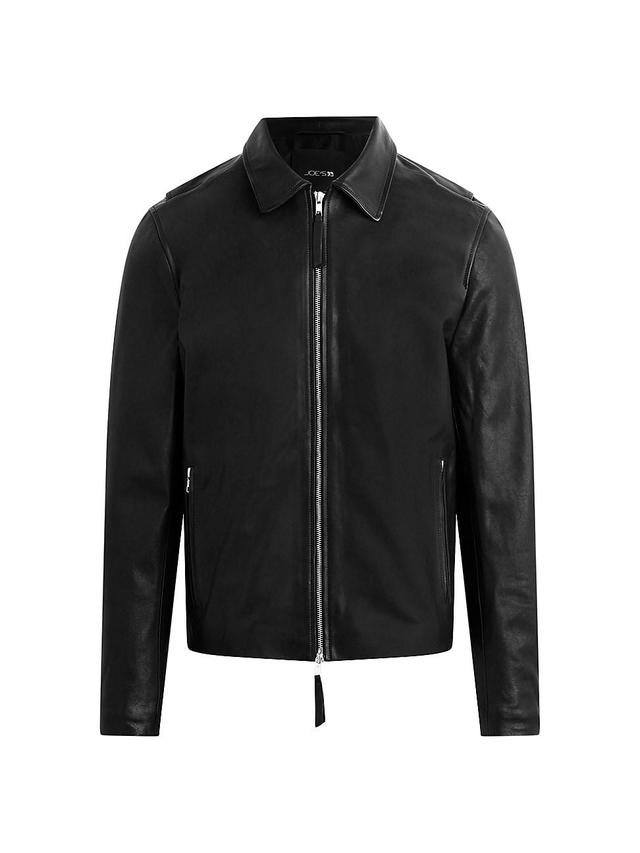 Mens Refined Leather Moto Jacket Product Image