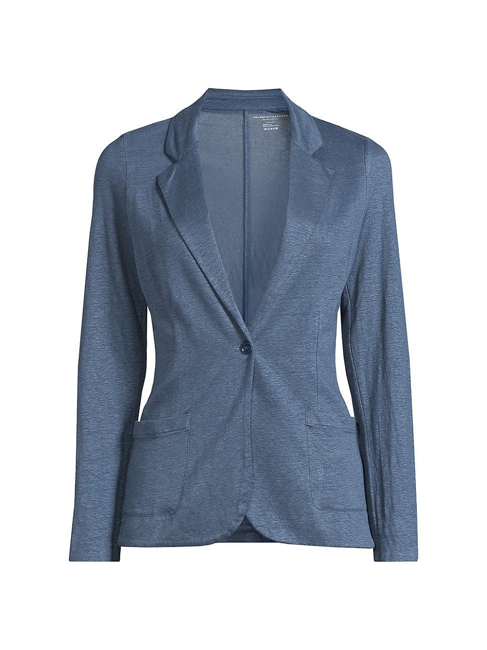 Womens Stretch Linen Blazer Product Image