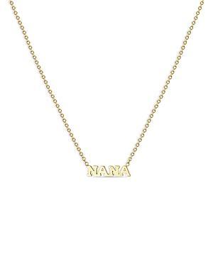 Womens Itty Bitty Words 14K Gold Tiny Nana Necklace Product Image