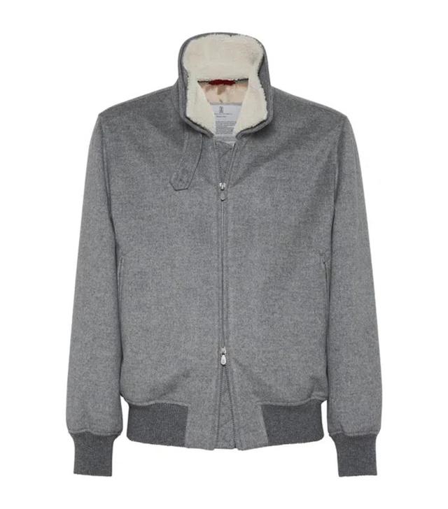 Cashmere Bomber Jacket In Pearl Grey Product Image