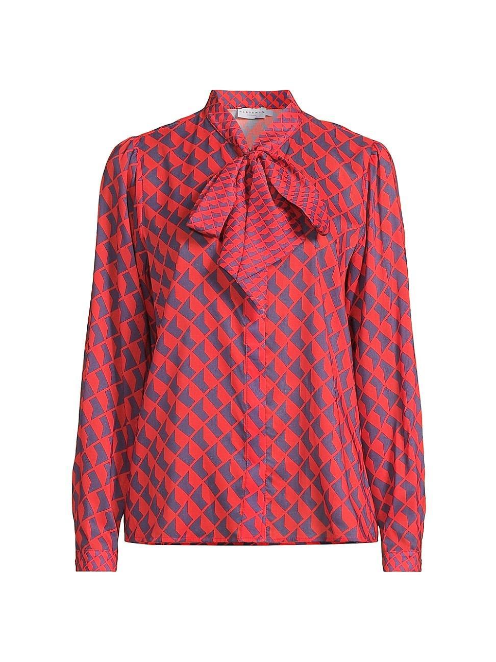 Womens Aveline Abstract Tieneck Blouse product image