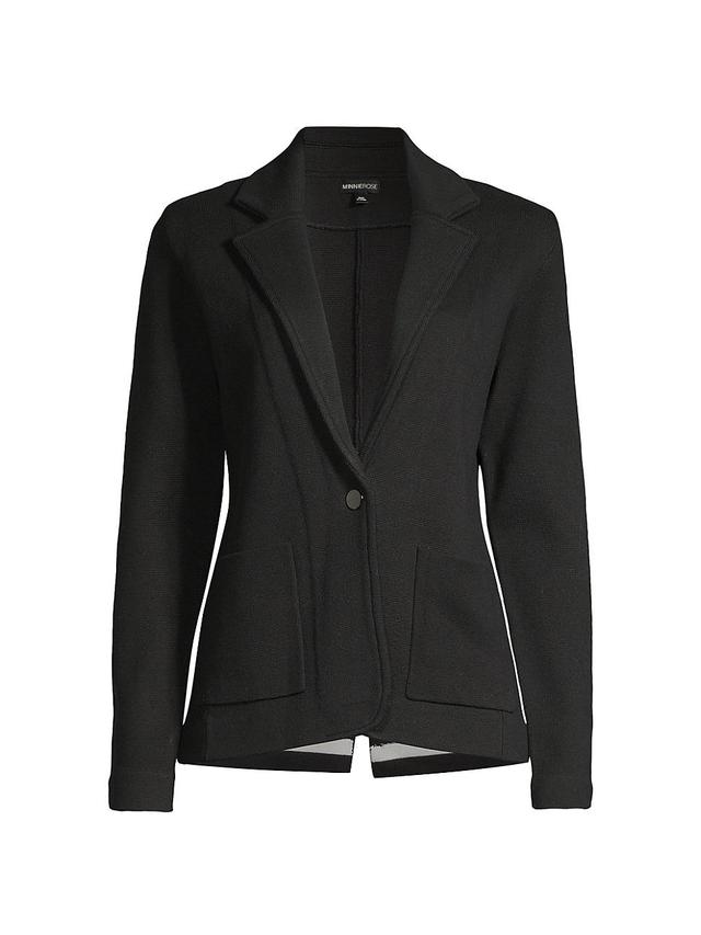 Womens Cotton-Blend Knit Blazer Product Image