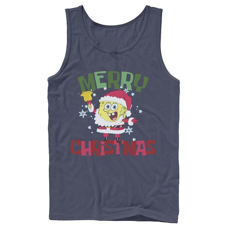 Mens Nickelodeon Spongebob Squarepants Santa Outfit Merry Christmas Graphic Tank Top Product Image