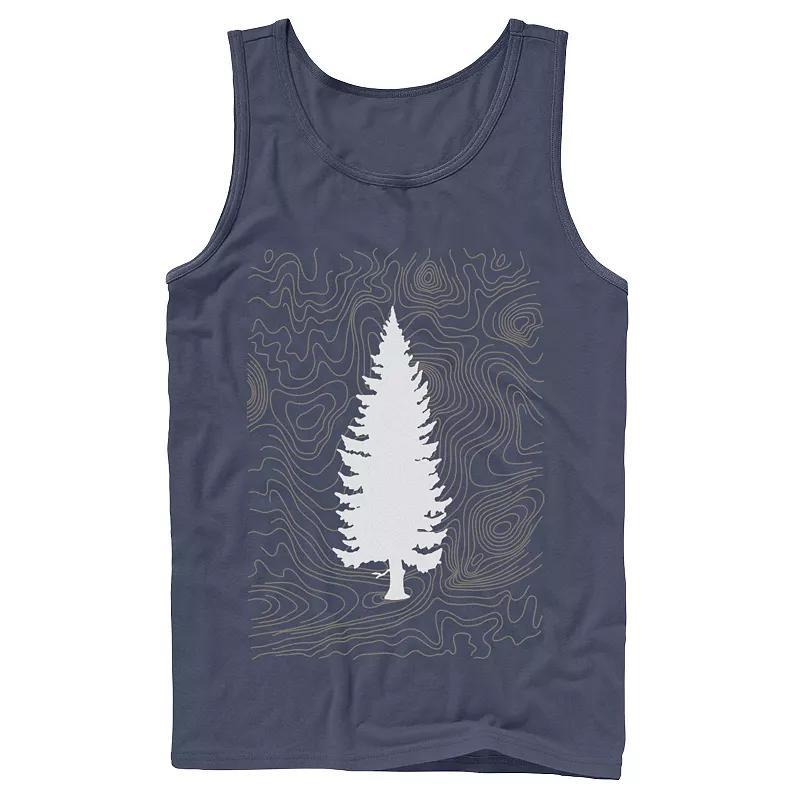 Mens Fifth Sun Tree Outline Sketched Lines Tank Top Blue Product Image