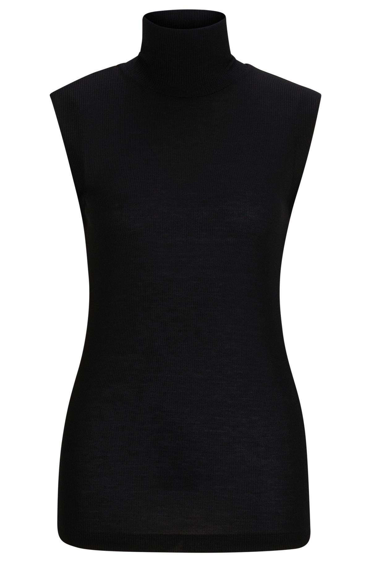 Naomi x BOSS ribbed sleeveless rollneck top  Product Image