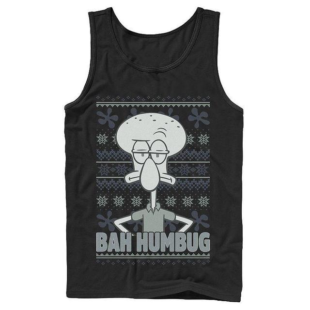 Mens Nickelodeon SpongeBob SquarePants Squidward Bah Humbug Ugly Christmas Graphic Tank Top Product Image