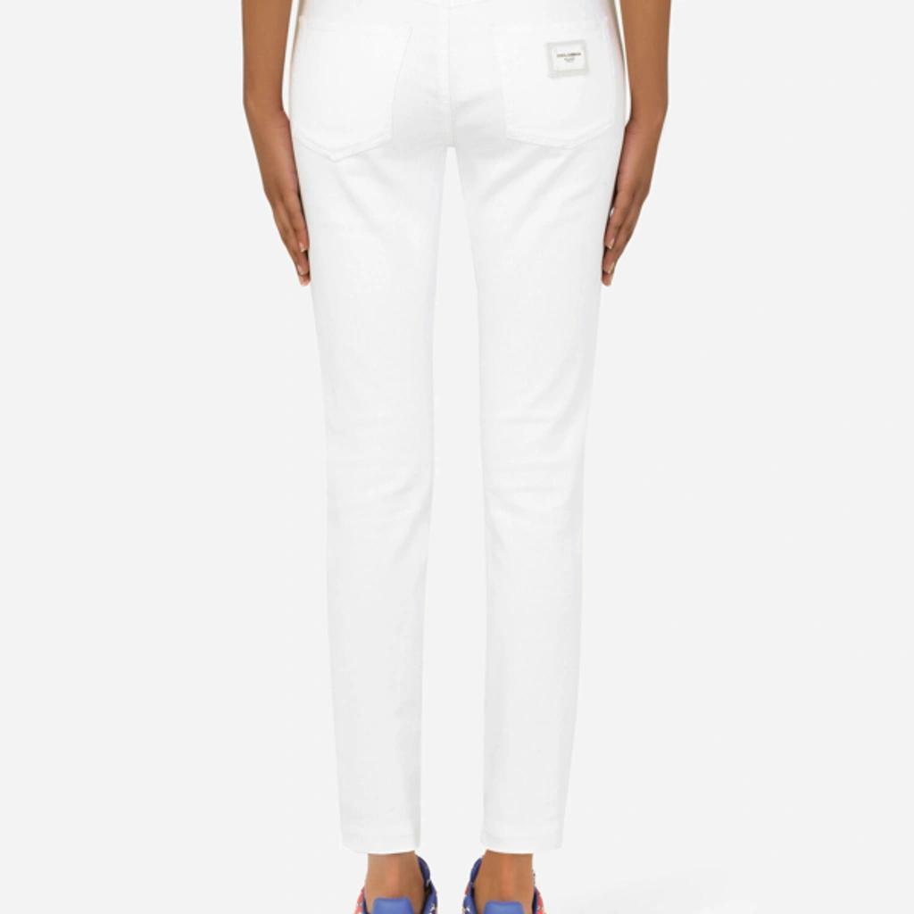 Denim Jeans With Pretty Fit In White Product Image