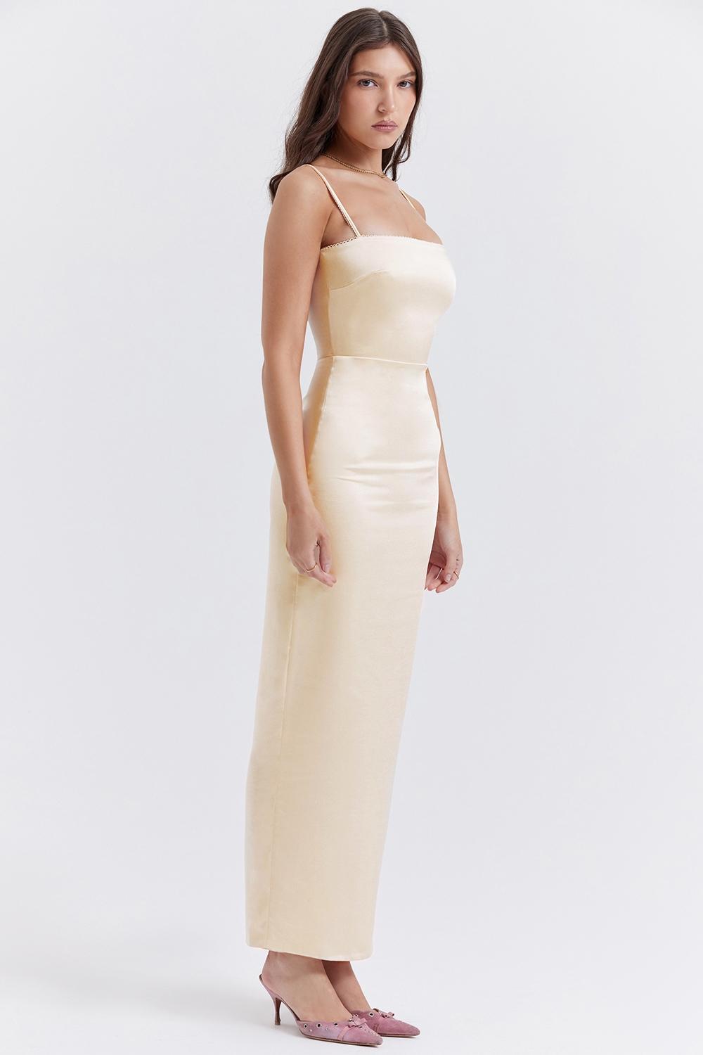 Costanza Vintage Cream Maxi Dress Product Image