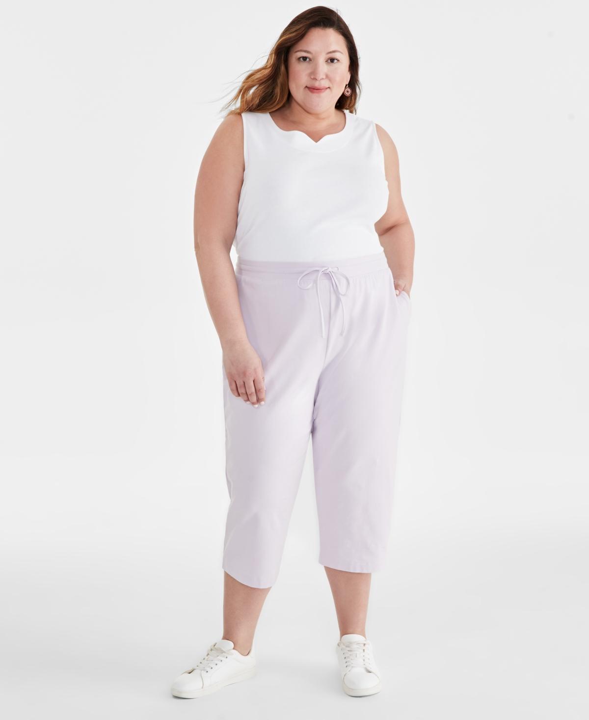 Style & Co Plus Size Knit Pull-On Capri Pants, Created for Macys Product Image