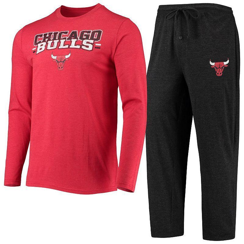 Mens Concepts Sport /Red Chicago Bulls Long Sleeve T-Shirt & Pants Sleep Set Product Image