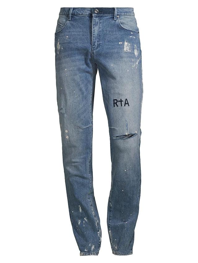 Mens Clayton Stretch Splatter Distressed Jeans Product Image