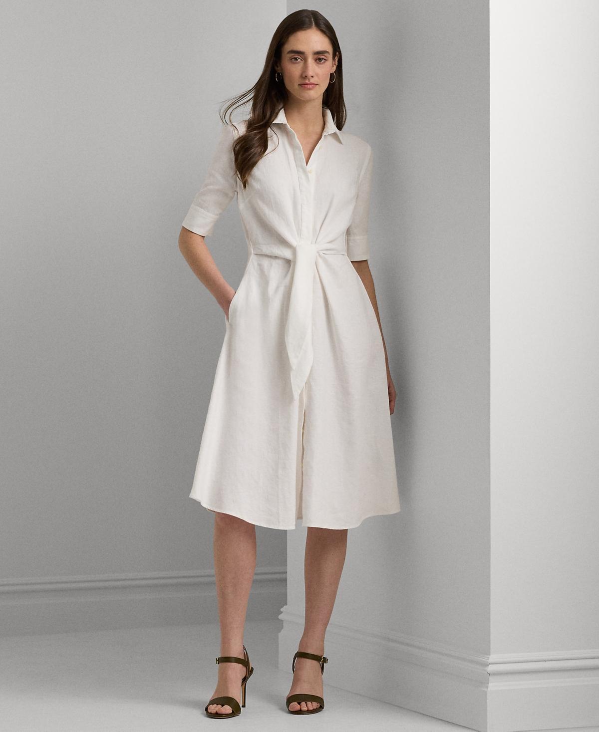 Lauren Ralph Lauren Petite Linen Fit & Flare Shirtdress Product Image