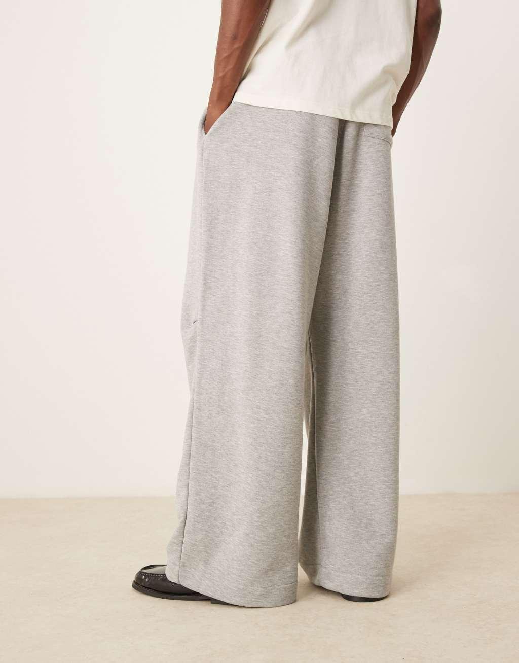 ASOS DESIGN oversized utility sweatpants in gray heather Product Image