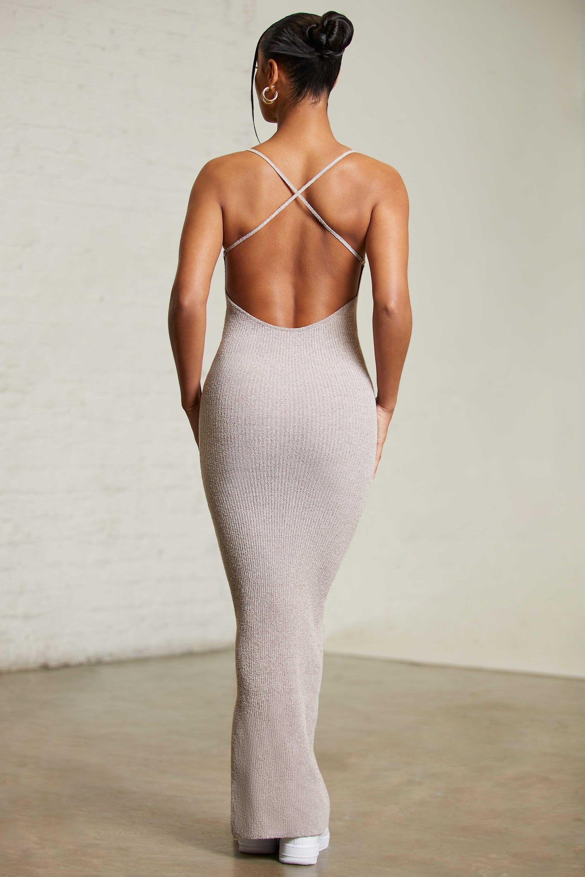 Low Back Maxi Dress in Mocha Female Product Image