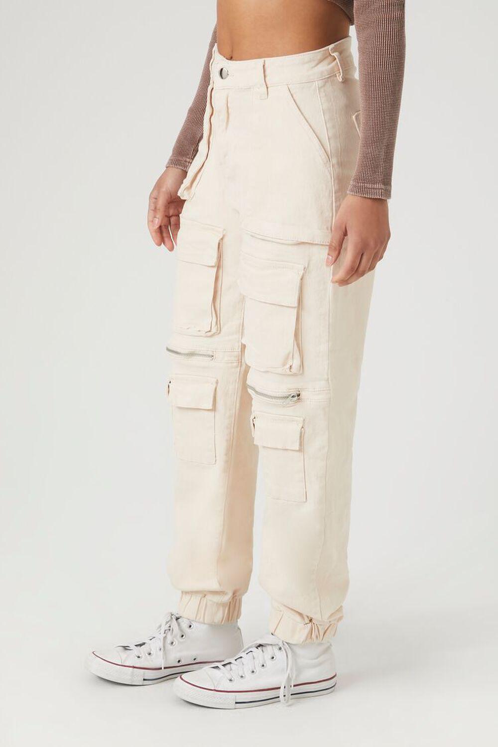 Zippered High-Rise Cargo Jeans | Forever 21 Product Image