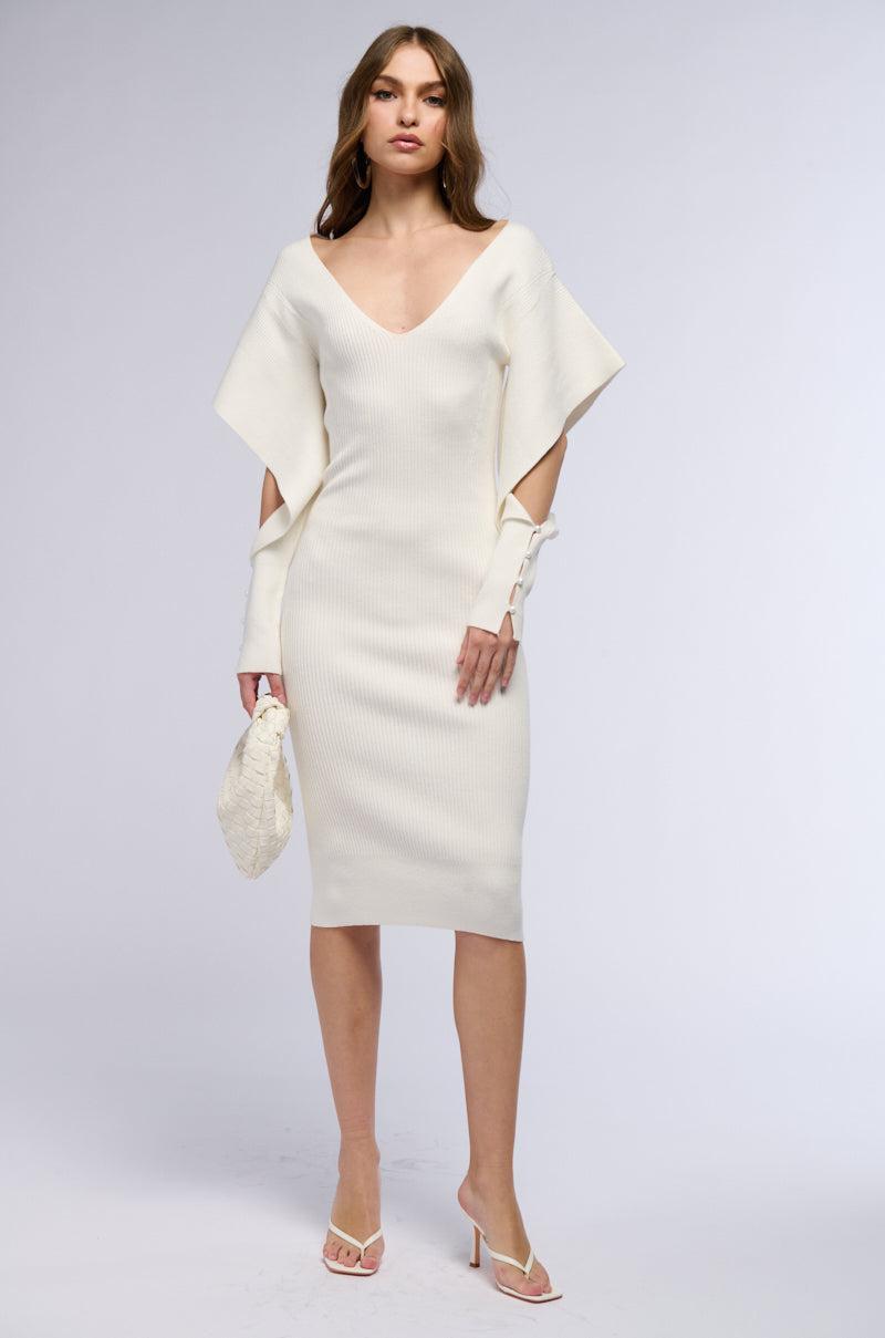 OFF TO BRUNCH KNIT MIDI DRESS Product Image