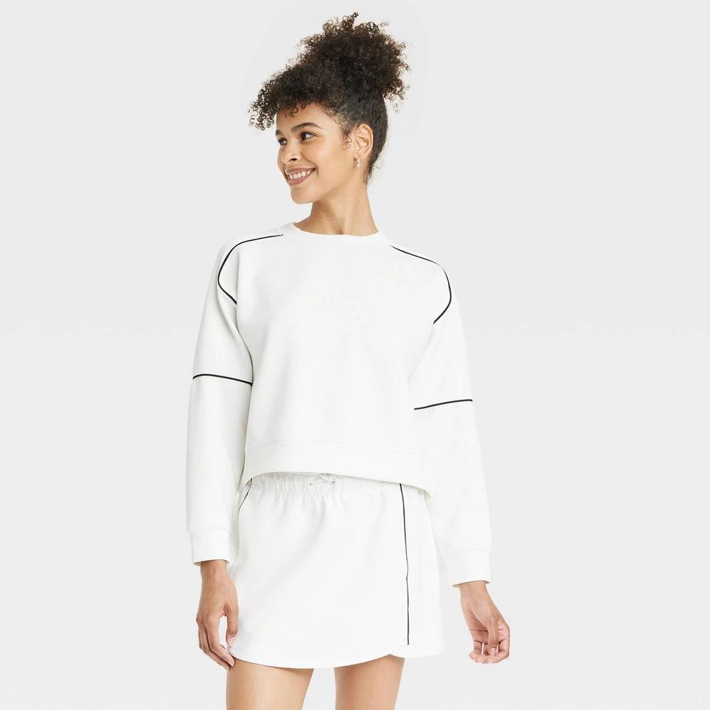 Womens Airy Sleek Crewneck Sweatshirt - All In Motion Cream M Product Image