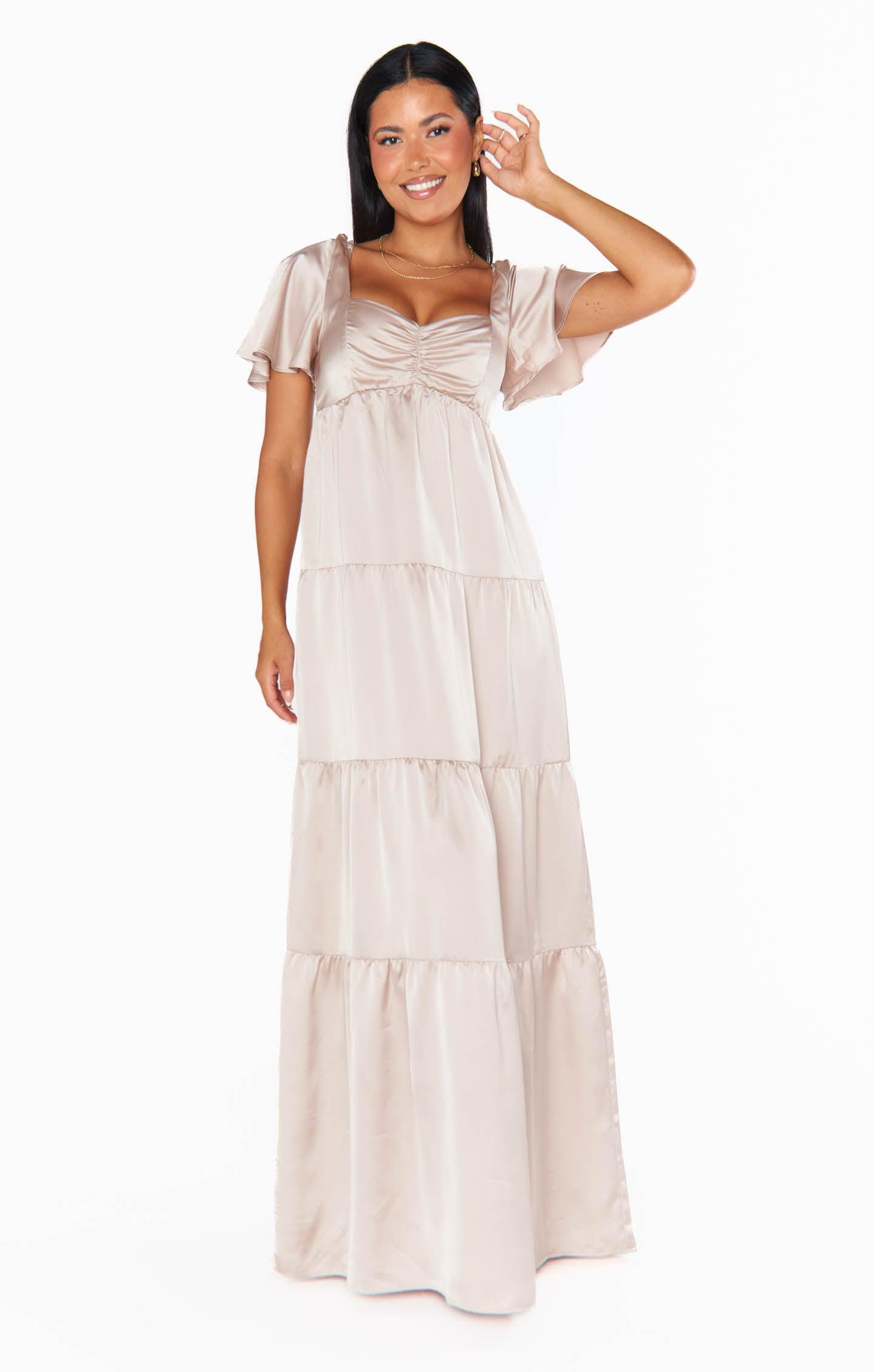 Nicole Maxi Dress ~ Show Me The Ring Luxe Satin Product Image