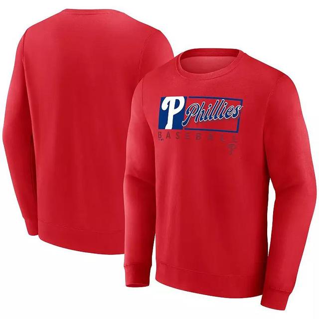 Fanatics Mens Red Philadelphia Phillies Focus Fleece Pullover Sweatshirt Product Image