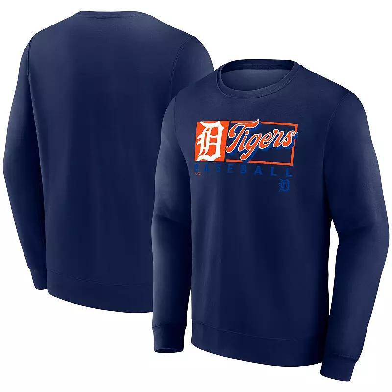 Mens Fanatics Detroit Tigers Focus Fleece Pullover Sweatshirt Blue Product Image