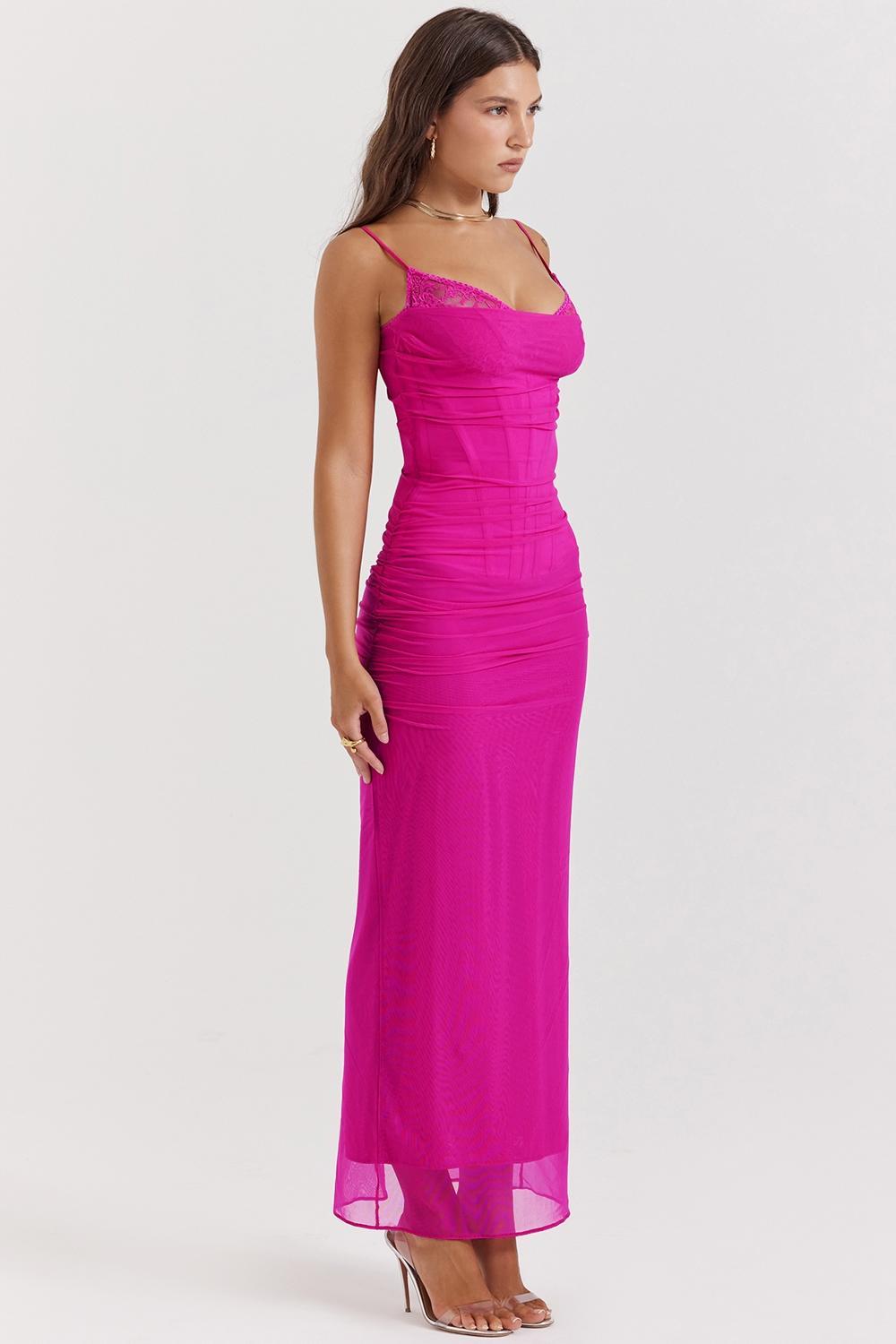 Nalini Fuchsia Maxi Dress - SALE Product Image