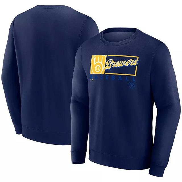 Mens Profile Milwaukee Brewers Big & Tall Pullover Sweatshirt Blue Product Image