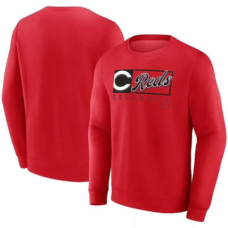 Fanatics Mens Red Cincinnati Reds Focus Fleece Pullover Sweatshirt Product Image