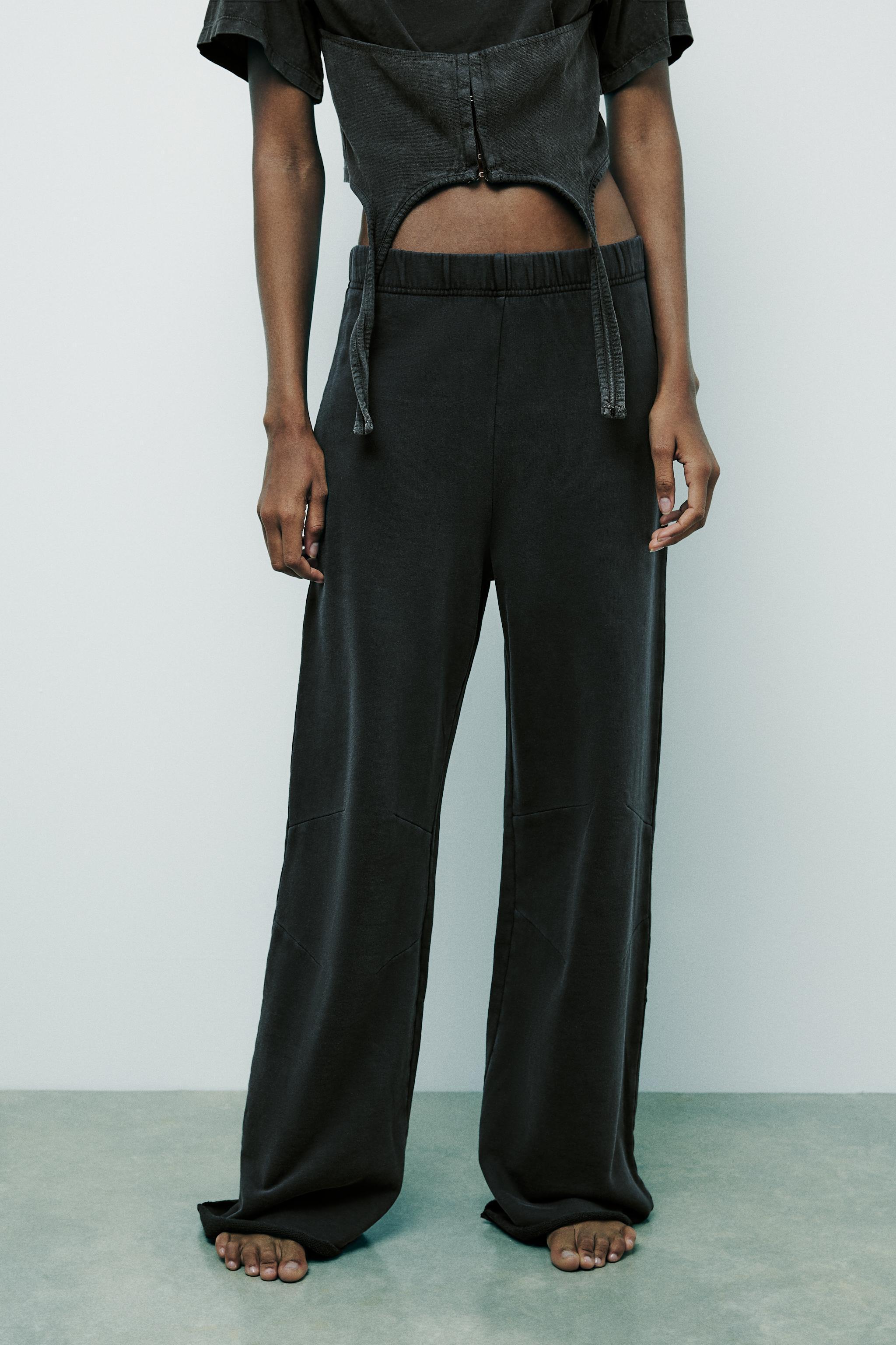 WASHED EFFECT PALAZZO JOGGER PANTS Product Image