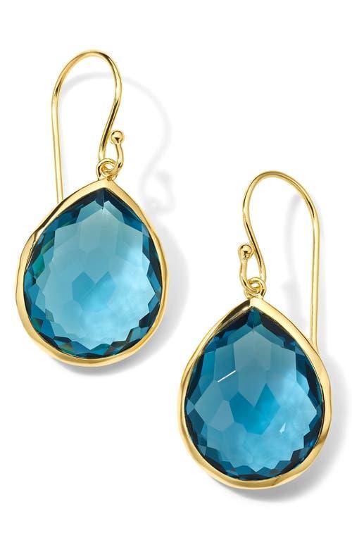 Womens Rock Candy Medium 18K-Green-Gold & Swiss Blue Topaz Teardrop Earrings Product Image