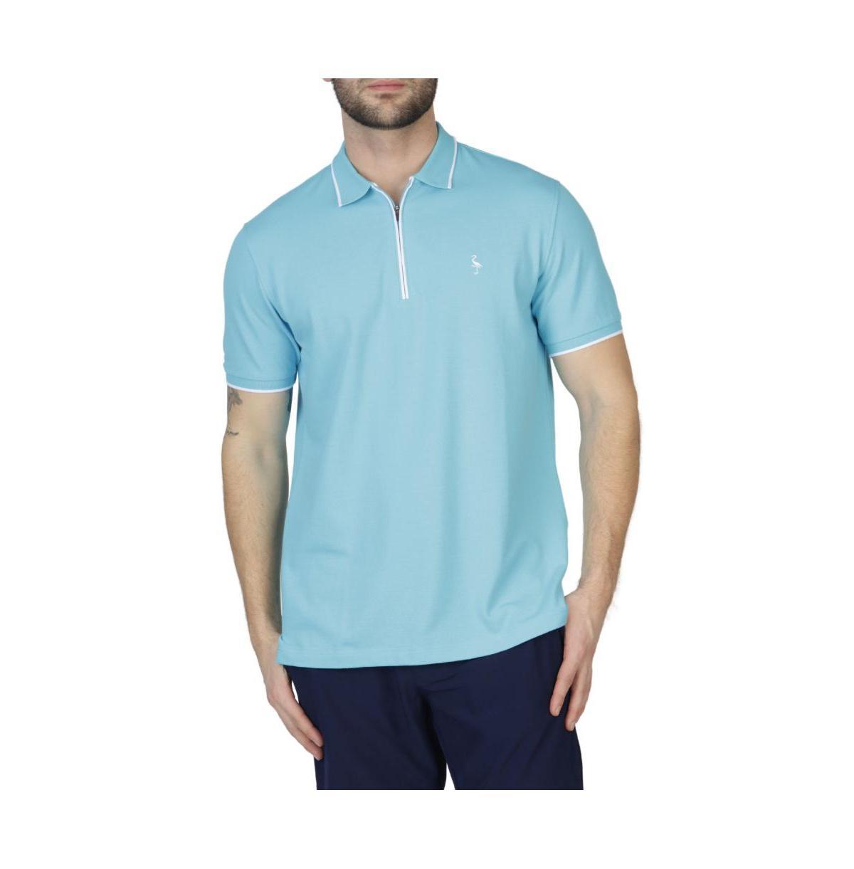 Tailorbyrd Mens Pique Zipper Polo Shirt with Tipping Product Image