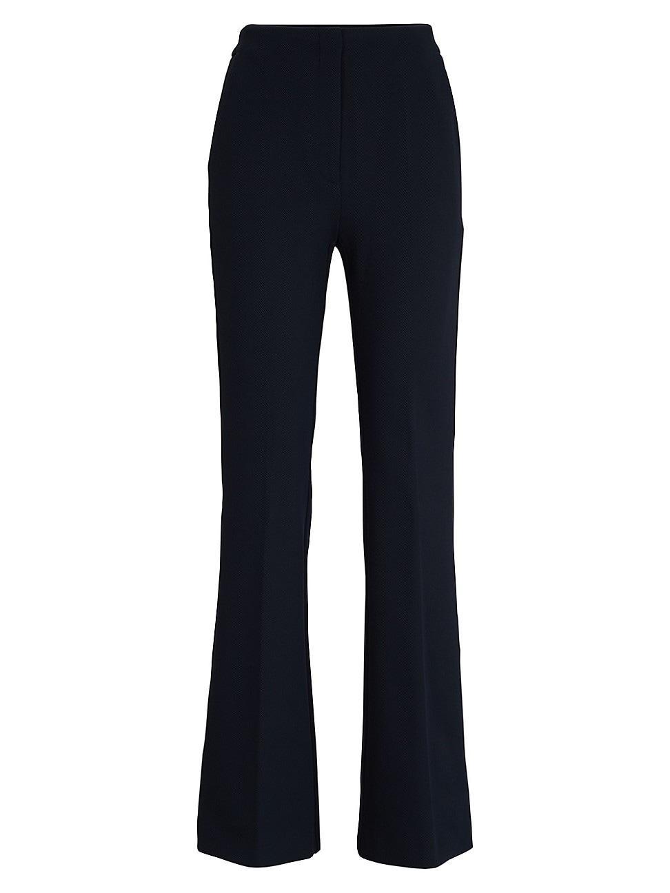 Womens Regular-Fit Trousers in Stretch Twill with Flared Leg Product Image