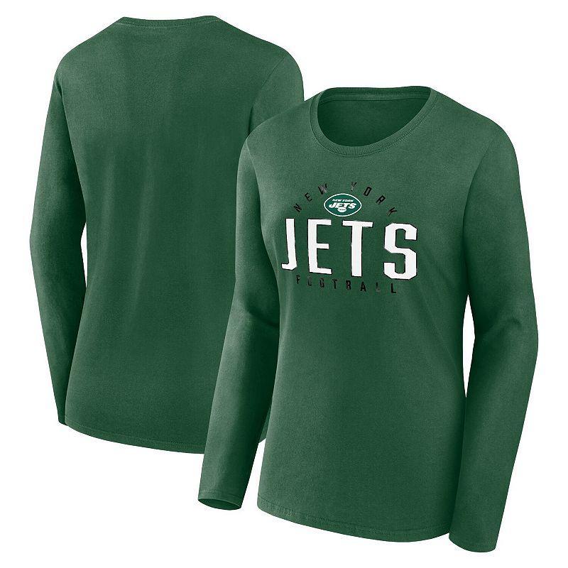 Womens Fanatics Branded Green New York Jets Plus Size Foiled Play Long Sleeve T-Shirt Product Image