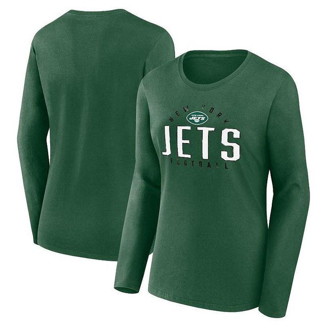 Womens Fanatics Branded New York Jets Plus Size Foiled Play Long Sleeve T-Shirt Product Image