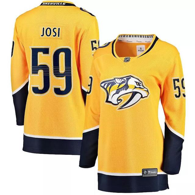 Womens Fanatics Roman Josi Gold Nashville Predators Home Breakaway Player Jersey Product Image