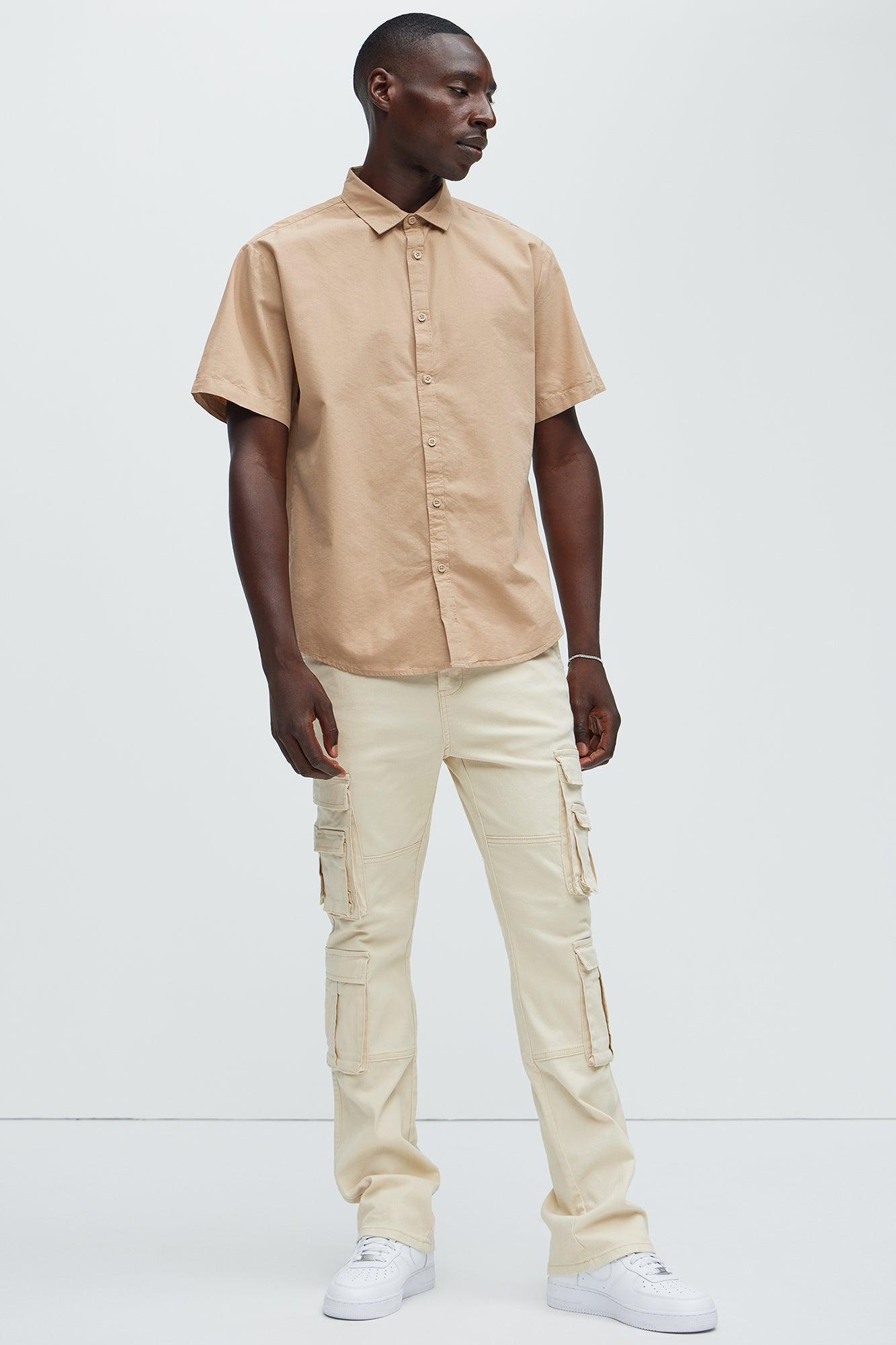 Ryland Short Sleeve Button Up Shirt - Sand Product Image