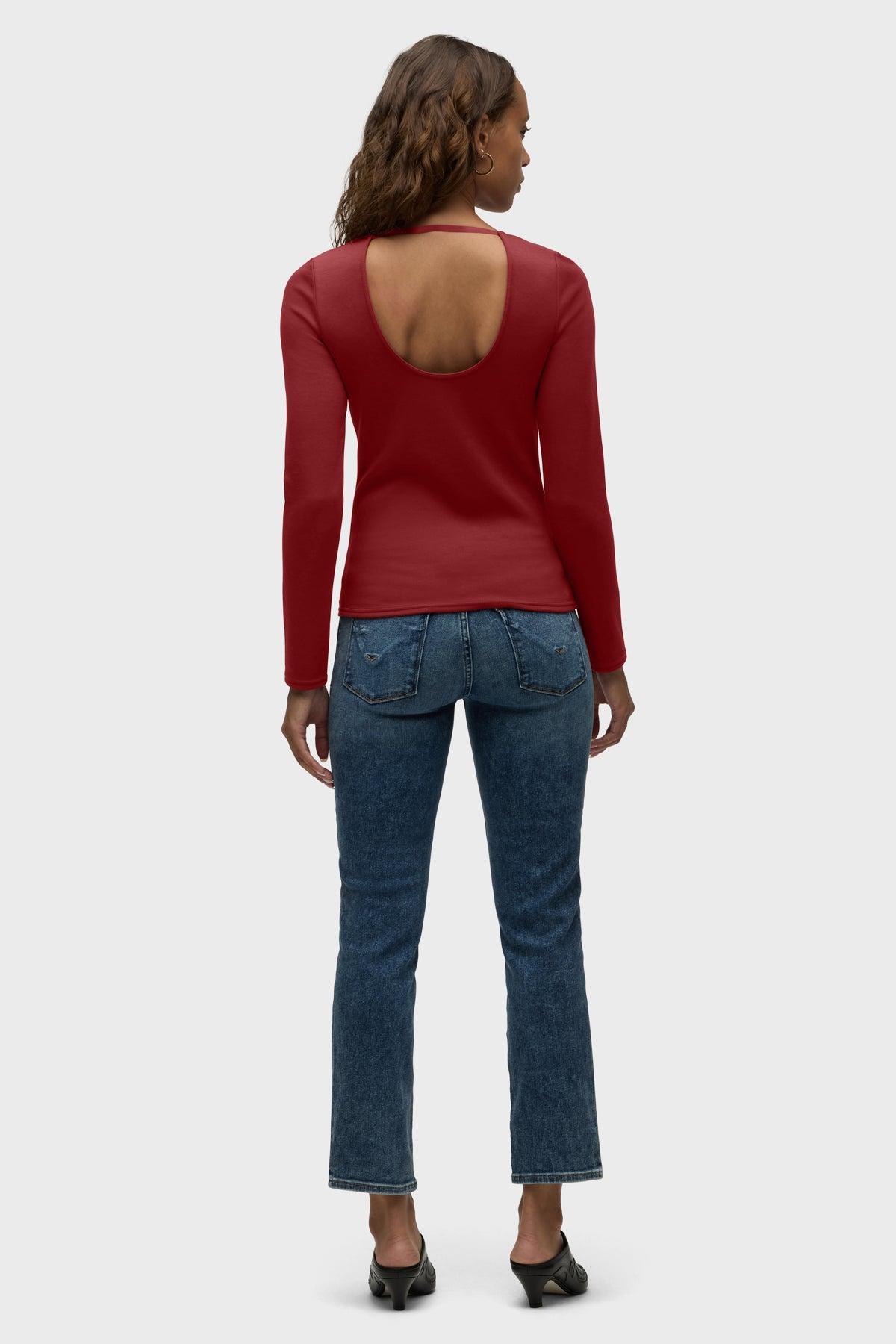 Long Sleeve Scoop Neck Top Female Product Image