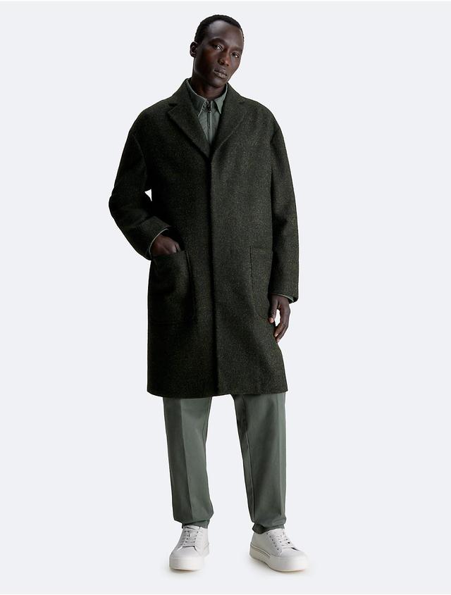 Calvin Klein Mens Boucle Twill Coat - Brown - XL Product Image