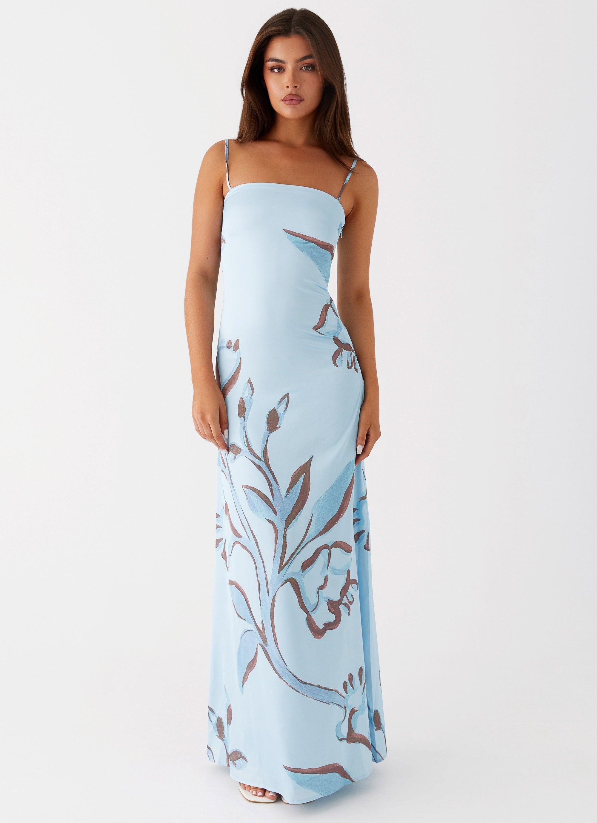 Aster Bloom Maxi Dress - Blue Floral Product Image