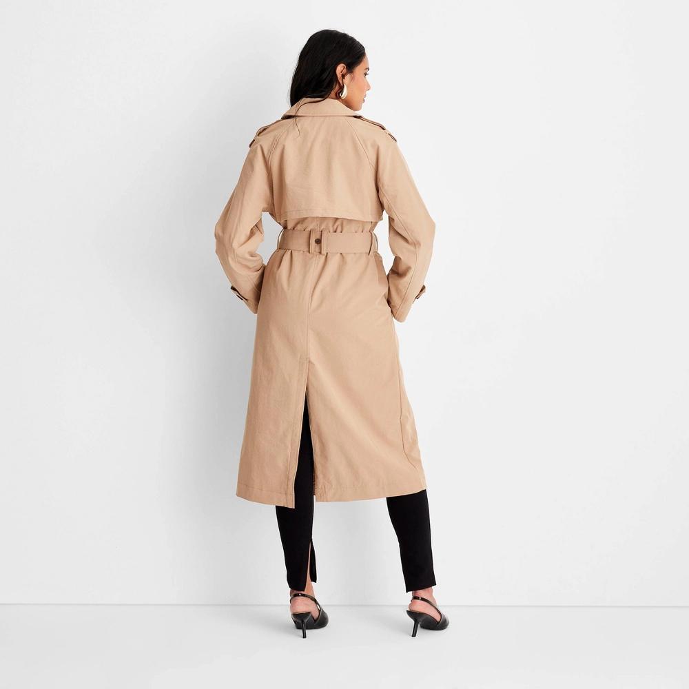 Women's Classic Trench Coat - A New Day™ Tan M Product Image