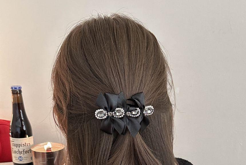 Rhinestone Bowknot Hair Claw Product Image