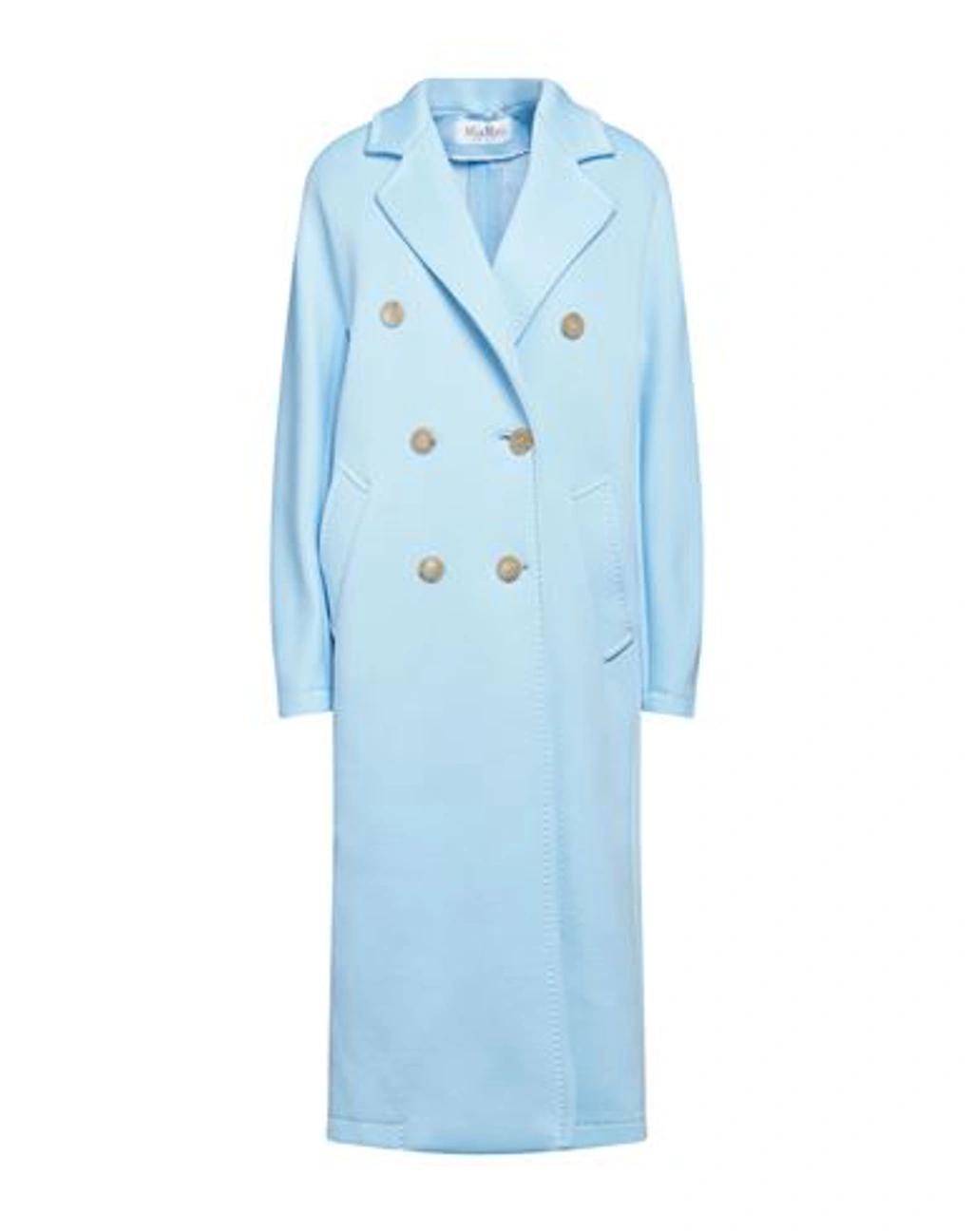 MAX MARA Woman Coat Light Blue Size 8 Polyester, Cotton, Polyamide Product Image